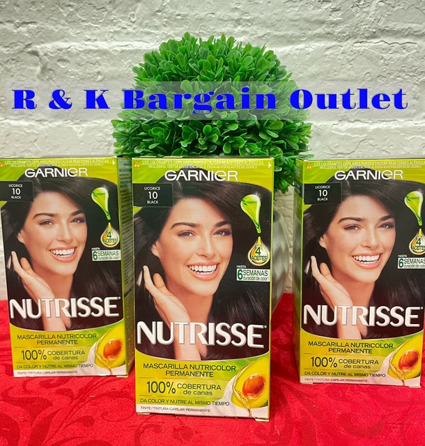 3 BOXES Garnier Nutrisse Permanent HAIR COLOR Dye 10 Black