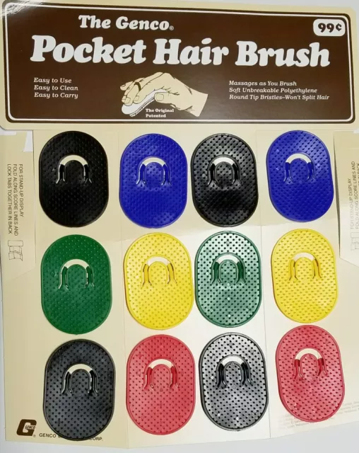 2 Genco Pocket Hair Brush Comb - Pick Your Color - New