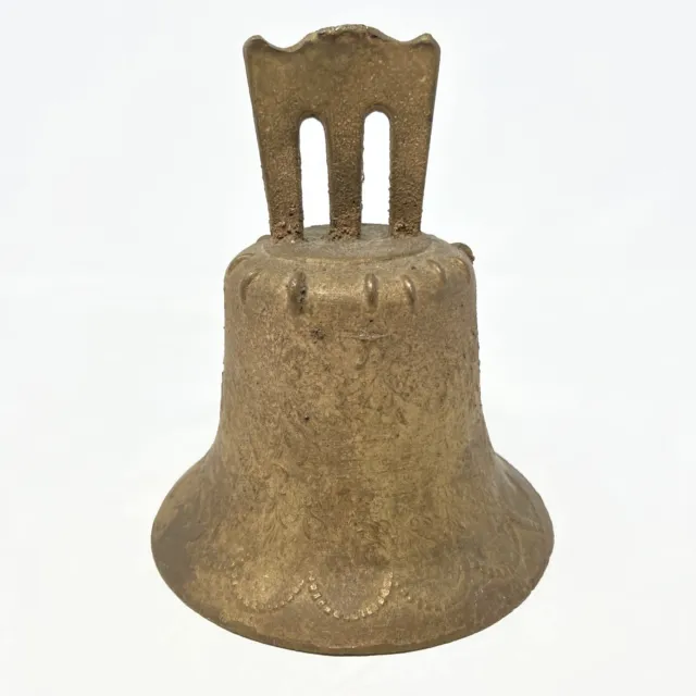 Antique Brass Bronze Cast Horse Sleigh Bell Cast Iron 6”x 5”