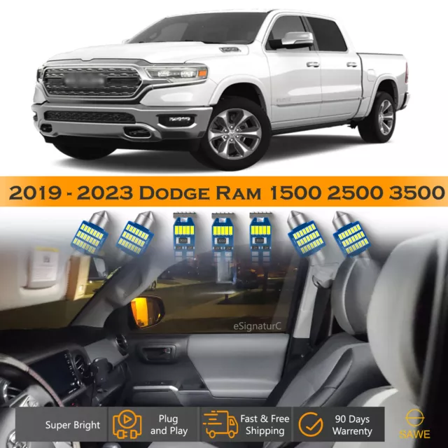 17 x Ultra White LED Lights Interior Package Kit For 2019 - 2023 Dodge Ram 1500