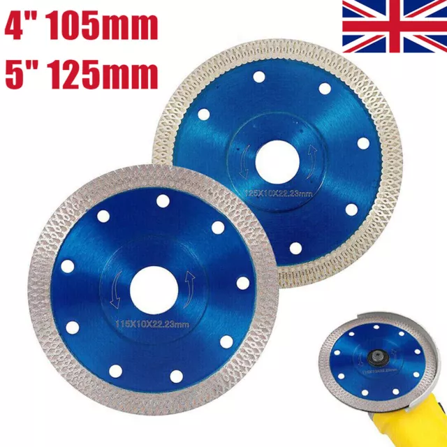 105/125mm Angle Grinder Disc Thin Diamond Dry Cutting For Porcelain Tile Turbo