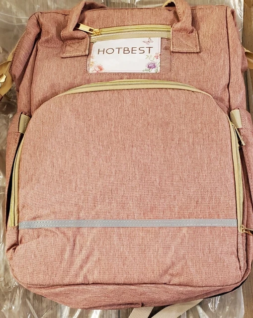 HOTBEST 3 in 1 Travel Bassinet Foldable Baby Bed, Diaper Bag Backpack Changing