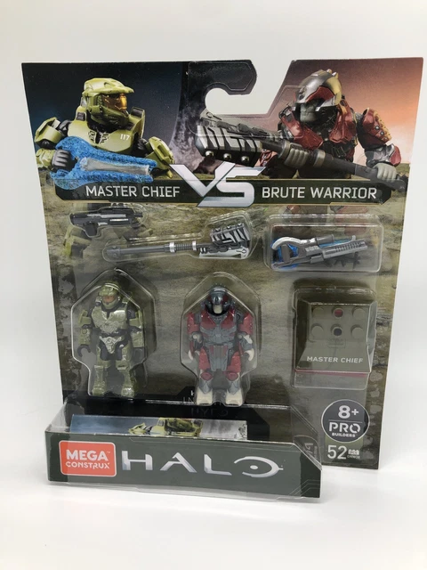 MEGA CONSTRUX HALO Infinite Master Chief VS Brute Warrior Figure 2-Pack ...