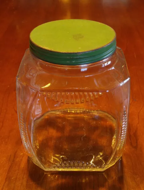 Antique Vintage 1900-1920 Hoosier Cabinet Storage Jar Canister with Lid