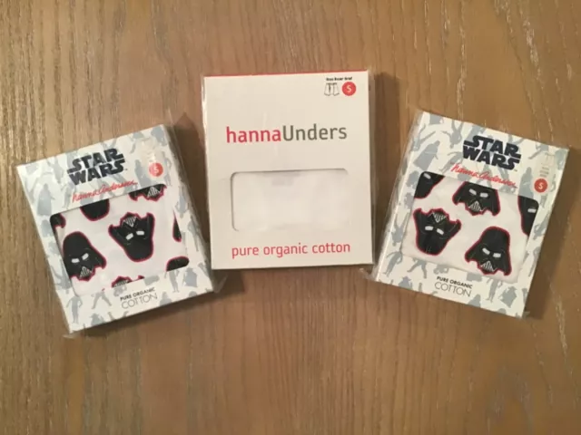 New! Hanna Andersson Boxer Briefs Lot of 3 Star Wars & White Size (3-6years)