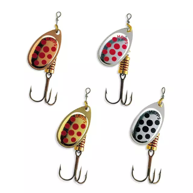 Spinner Mepps Aglia con puntos cebo artístico cebo de pesca pez depredador trucha cebo