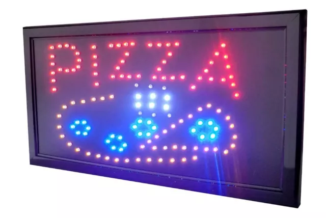 Panneau Tableau Enseigne Lumineuse Led - Pizza. Ideal Pour Vitrines