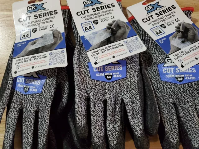 GRX Accessories | GRX Cut Series Palmwick Technology Gloves. | Color: Gray | Size: Mens Sz Large | Marvinanddeb's Closet