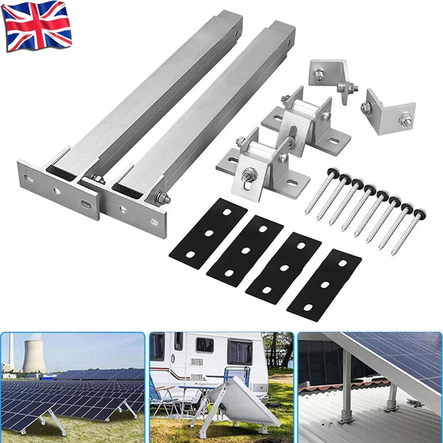 SOLAR PANEL MOUNTING Brackets Adjustable Angle Tilt Mount Fixing Wall ...