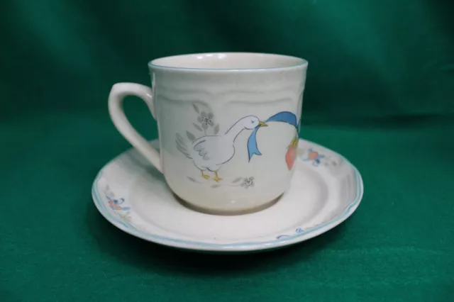 Vintage International Tableworks Marmalade Geese and Strawberries Cup and Saucer