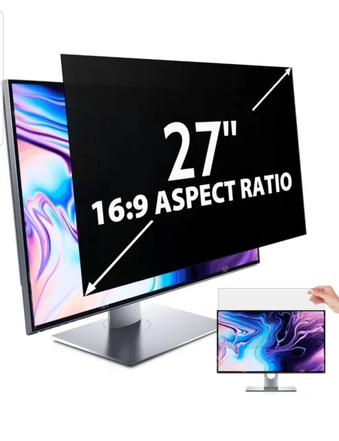 27 Inch Computer Privacy Screen Filter for Computer Monitor 16:9 Aspect Ratio