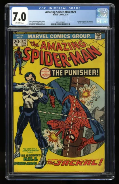 Amazing Spider-Man #129 CGC FN/VF 7.0 1st Full Appearance of Punisher!