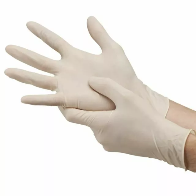 Guanti monouso in lattice per visita medica, bianchi, medi, 100 pezzi-India