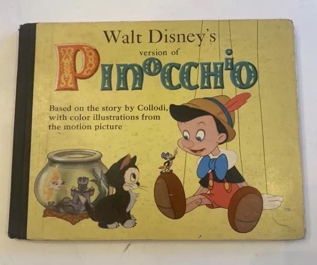 VINTAGE 1939 Walt Disney’s version of PINOCCHIO Book Story By Collodi