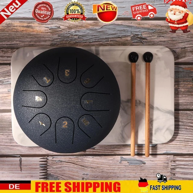 TTSAM 6 Zoll Ethereal Steel Tongue Drum 8 Tune Hand Pan Drum Tank mit Schl?eln D