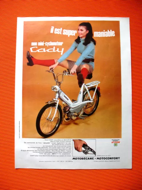 Publicite De Presse Cady Cyclomoteur Motobecane Super Economique Ad 1968