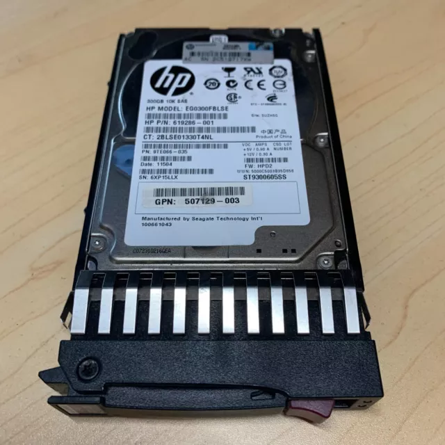 💾 HP HPE 2.5-inch SAS HDD 300GB 6Gbps 10K Server Hard Drive Part 619286-001