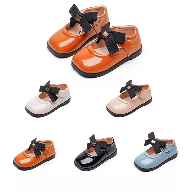 Kids Baby Girls Ribbon Bow Spanish Wedding Party Patent Infants Toodler Shoes