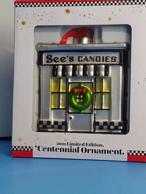 See's Candies Centennial Ornament 2021 Limited Edition 100 Years New (b)