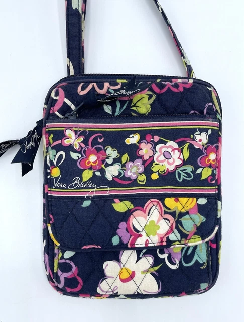 Vera Bradley MINI HIPSTER Shoulder Bag RIBBONS Crossbody Organizer Purse EC