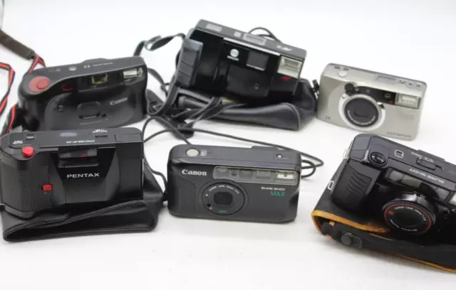 C x6 Vintage Point & Shoot Camera Inc. Canon Sure Shot MX, Olympus Newpic etc
