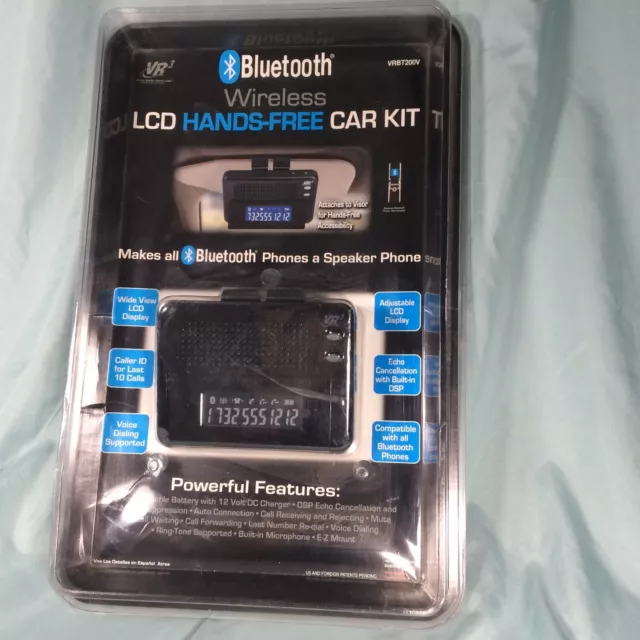 VR3 Virtual Reality Sound Labs Bluetooth VRBT200V Hands-Free Car Kit Wireless
