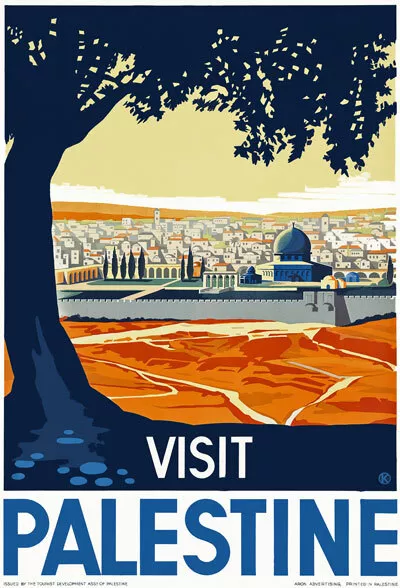 Vintage Visit Palestine Poster Travel Print 1936 Retro Wall Art