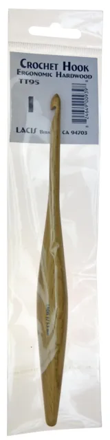 Paquete de 2 ganchos de ganchillo ergonómicos de madera dura Lacis 7" - tamaño I9/5,5 mm TT95-I