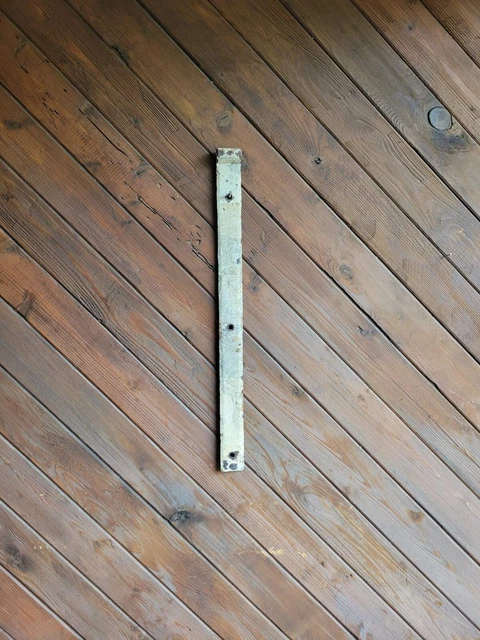 19c Antique Hand Wrought Forged Iron Barn Door Strap Hinges 32"