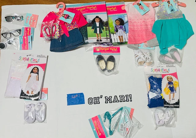 Springfield & Marigold Market 18 inch Doll Lot of clothing & accessories $150