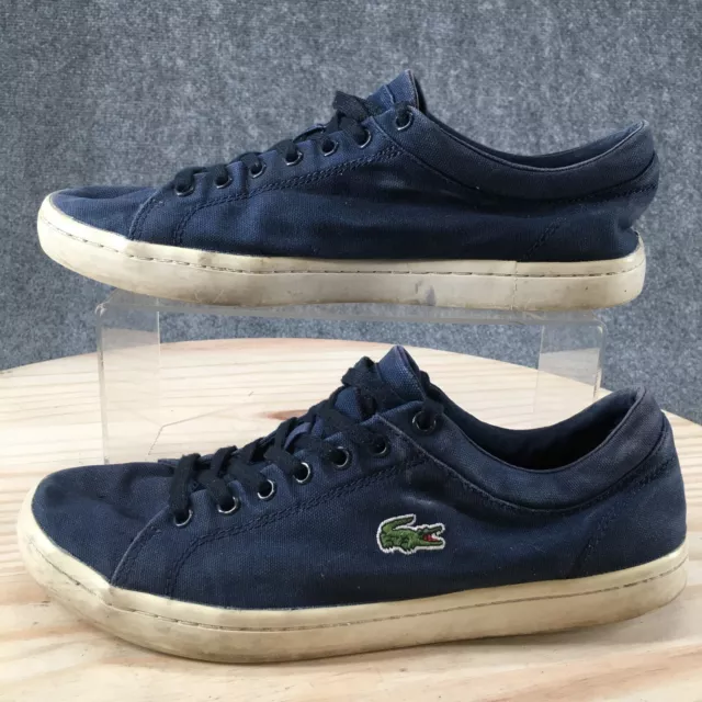 Lacoste Shoes Womens 9.5 Straightset Sneakers Lace Up 11941 Blue Canvas Casual 2