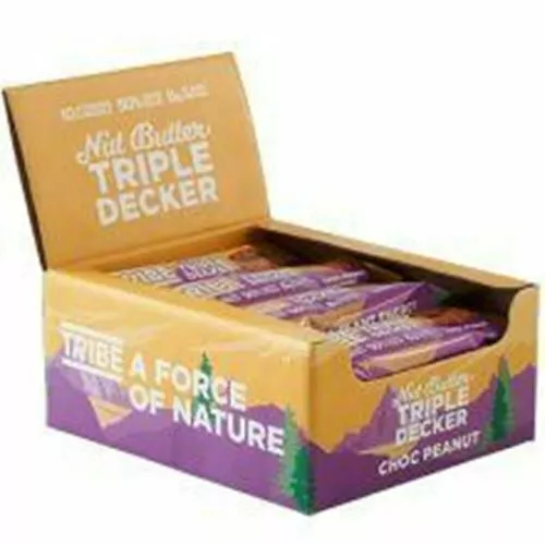 Tribe Triple Decker Bar 12 x 40g | Protein | Vegan | Gluten Free | Plant |