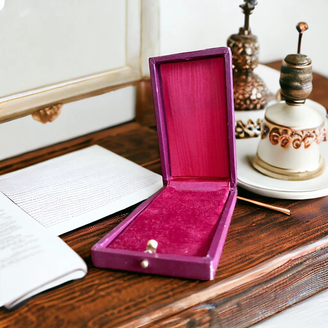 Écrin à Bijoux Ancien Marron - Intérieur Velours - Occasion - Boîte Vintage