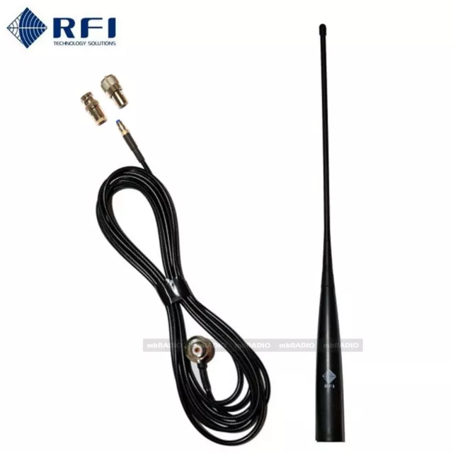 Rfi Cd30-148470-53 Dual Band Vhf/Uhf 148-174/400-477 Antenna, 5M, Bnc & Pl259