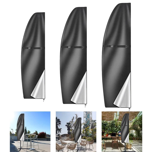 GEMITTO Protective Cover for Parasol, New 420D Parasol Protector with Telescopic Pole and Magic Strip, Windproof, Anti-UV, for Protecting Outdoor Umbrellas - 265 x 40/70/50 cm