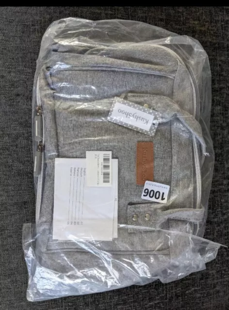 Brand New Kushyshoo Grey Baby Stylish Changing/Nappy Bag Backpack. Sealed