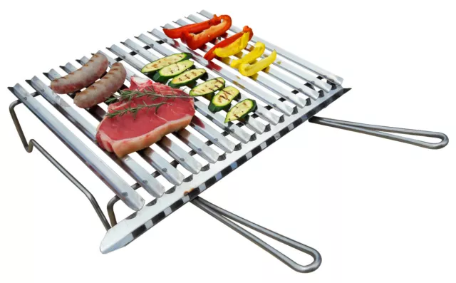 Griglia acciaio inox 100% AISI 430 graticola inox per barbecue + omaggio