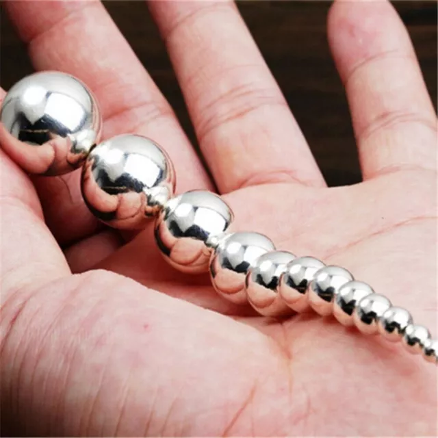 2mm-18mm 925 Sterling Silver Seamless Round Ball Beads Small Hole Bulk Jewelry