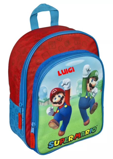 Kindergartenrucksack Super Mario für Jungen - Personalisiert mit Name