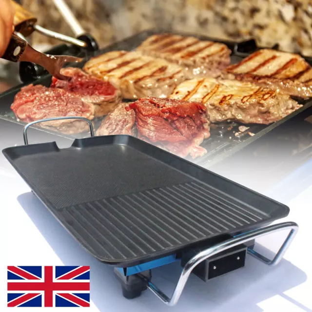 Electric Teppanyaki Table Top Grill Griddle Hot Plate BBQ Barbecue Pan 1500W UK