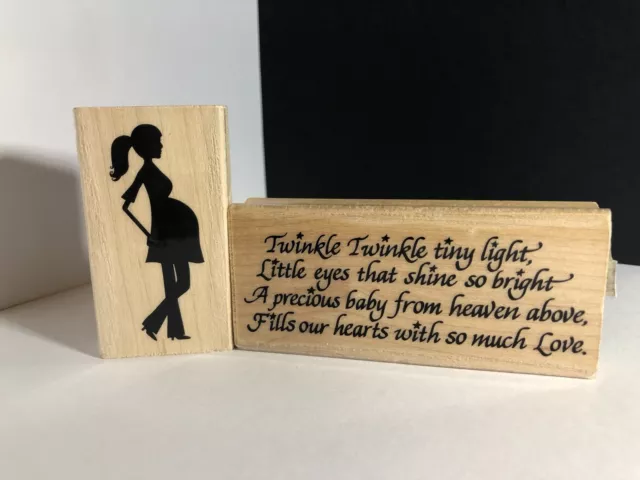 Twinkle Poem N061  4" x 1.75" Stampendous & Pregnant Women Stamp 3" w x 1.5" L