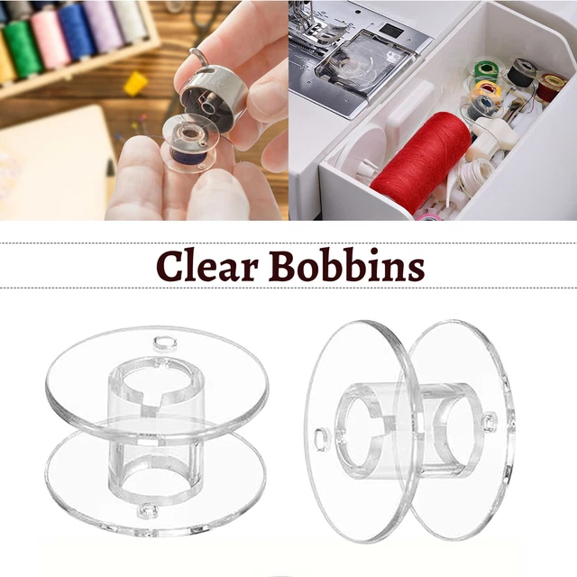 thumbnail image 2 of 10 Clear Plastic Sewing Machine Bobbins – Universal Fit – Home Sewing – Table-cloth-uk 2 of 5
