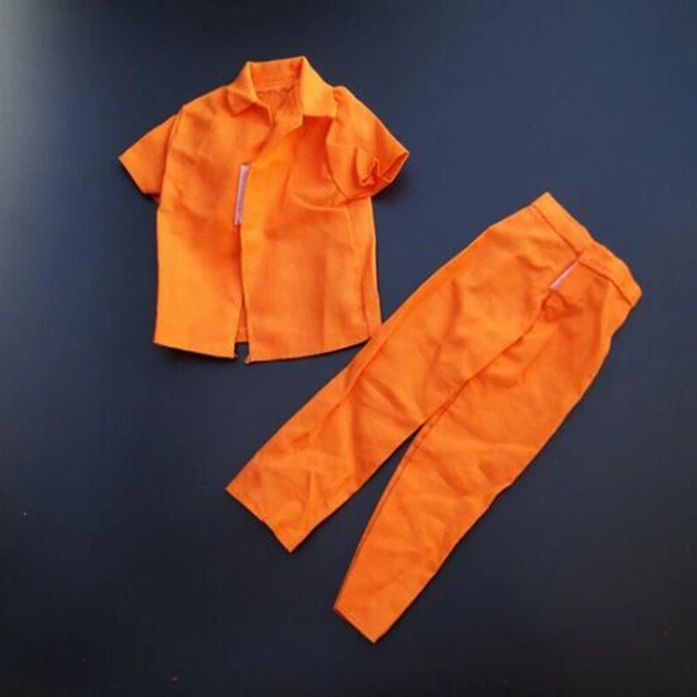 1/6 SCALE ORANGE Prisoner Prison Uniform Model for 12" Male Figure Doll