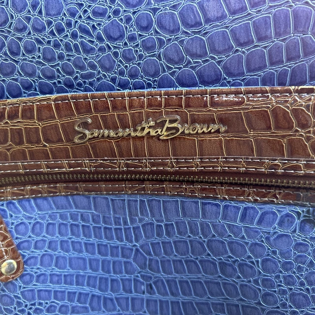 Samantha Brown Classic Blue Croc 22" Spinner Wheeled Upright Luggage 3