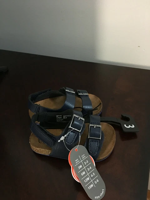 Brand New Infant Boys Size 3 Wonder Nation Footbed Sandals