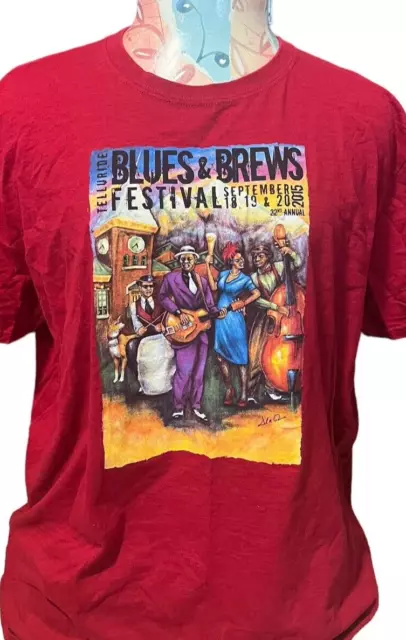 2015 Telluride Colorado Blues & Brews Festival ZZ Top Taj Mahal Music Shirt XL