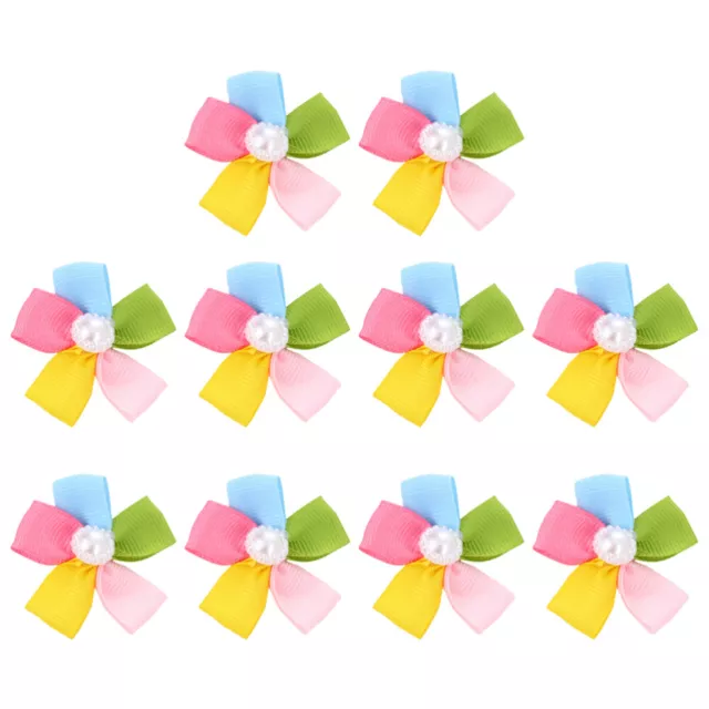 10pcs Lovely Puppy Hairpins Dog Cat Hair Clips Flower-shaped Hairpins Pet Hair