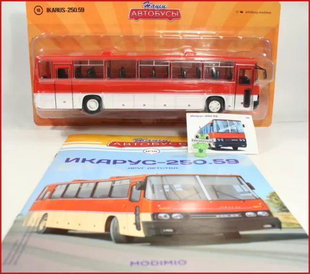 1:43 Fernbus Ikarus 250.59 Hungary russian Magazin Modimio №18 USSR UdSSR URSS