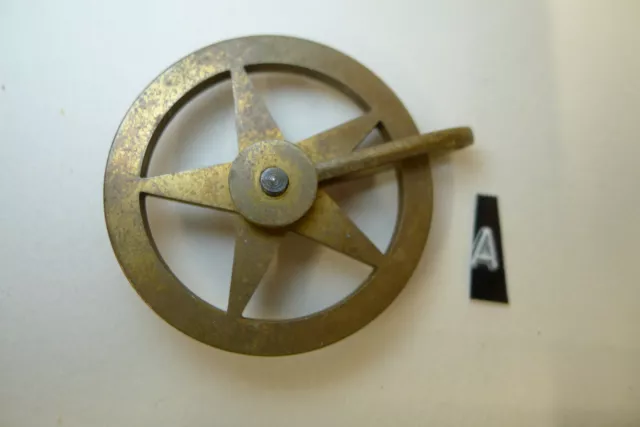 a) Antique/Vintage VIENNA REGULATOR Clock Gut BRASS weight PULLEY spool 5 spoke