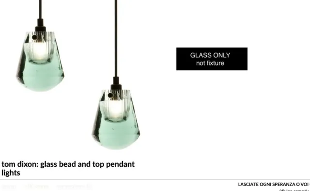 Tom Dixon Pair of pressed glass bead Pendant Lights GLASS ONLY